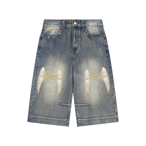 Vintage Wash Baggy Denim Shorts