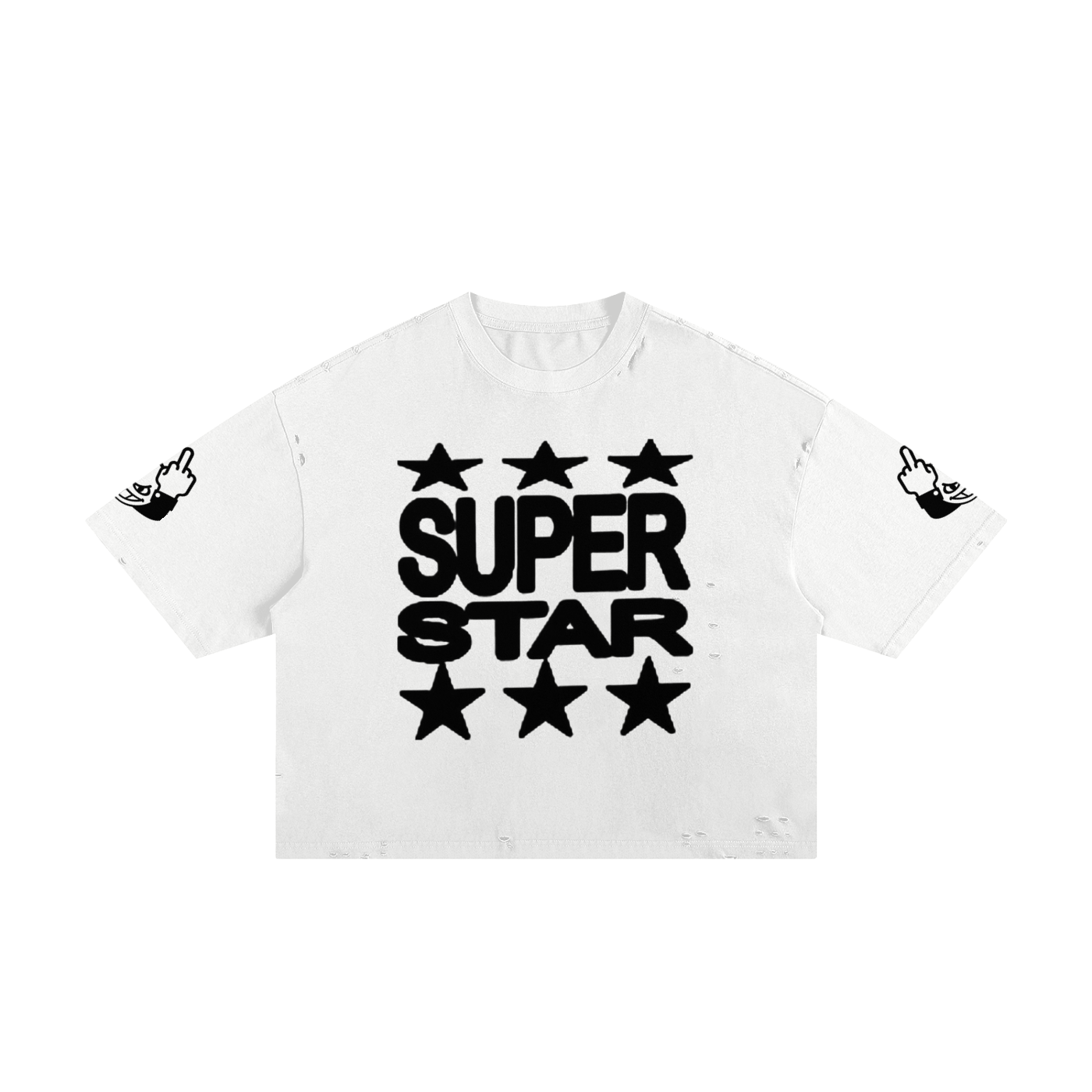 "Superstarz' Frayed Boxy Tee