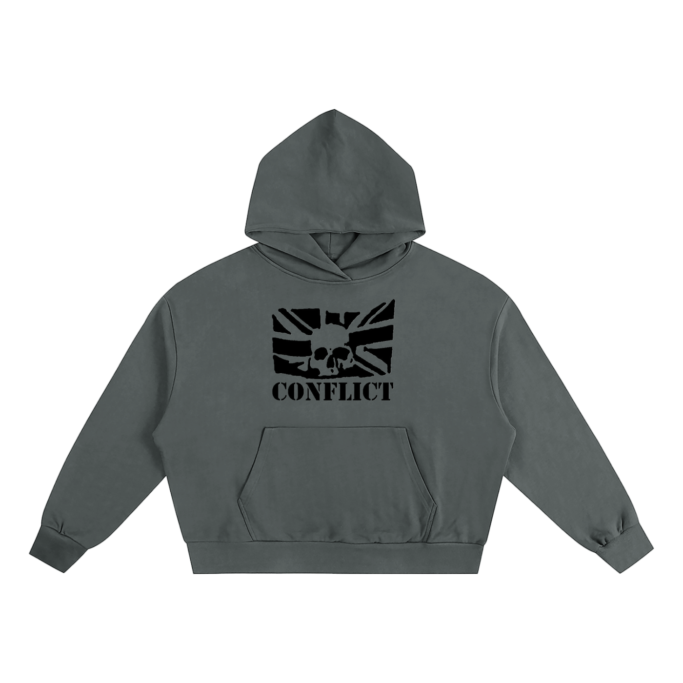 "CONFLICT" Boxy Hoodie