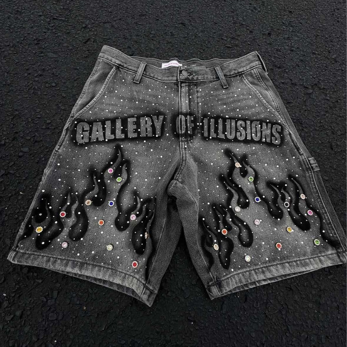 "Diamond Illusions" Cropped Shorts