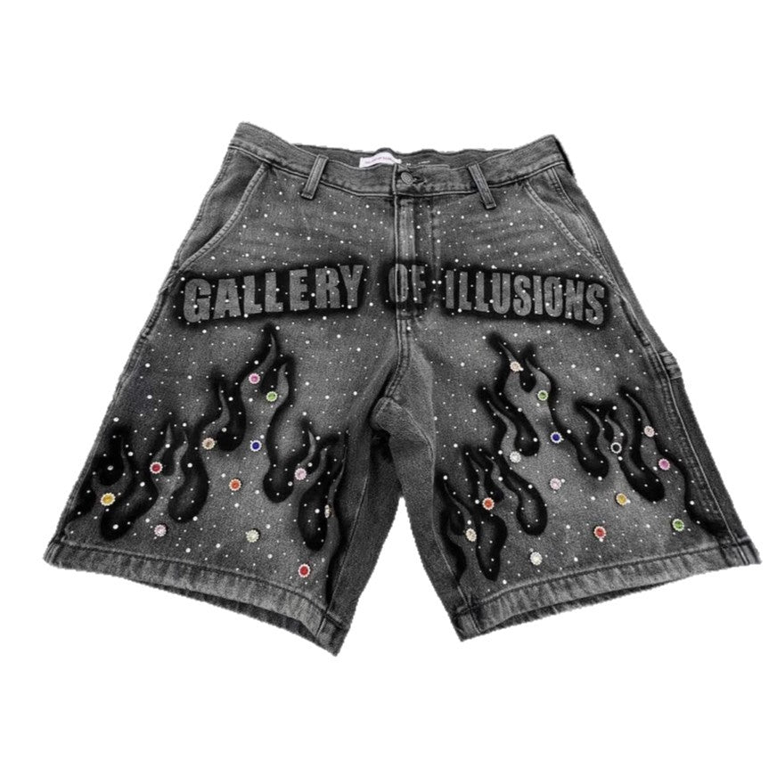 "Diamond Illusions" Cropped Shorts