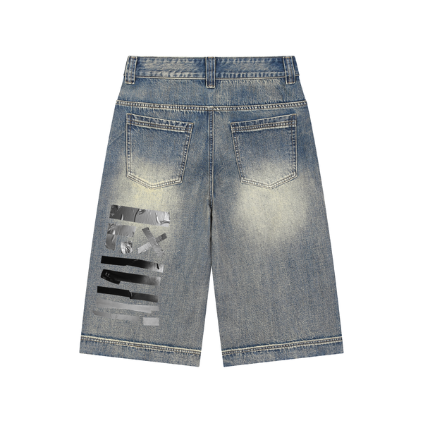 Vintage Wash Baggy Denim Shorts