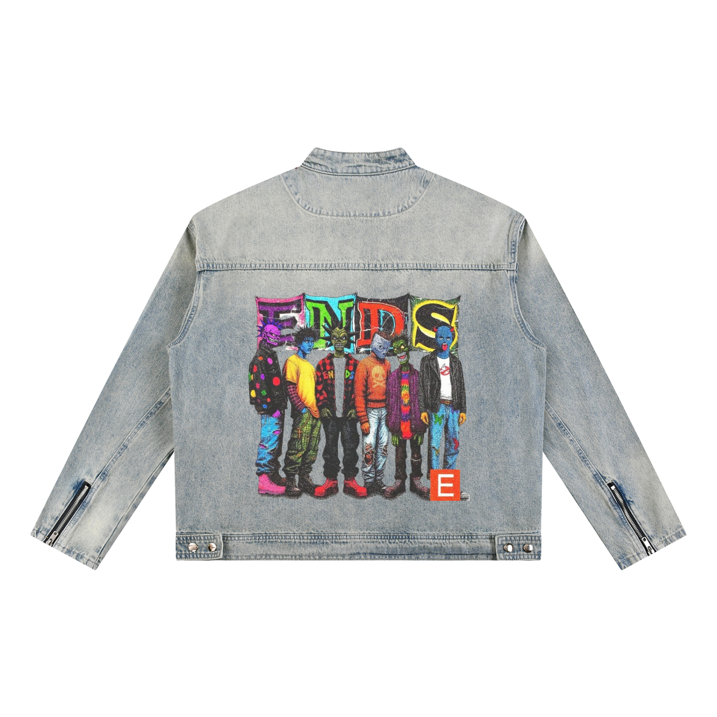 "ENDS" Vintage Wash Zip Denim Jacket